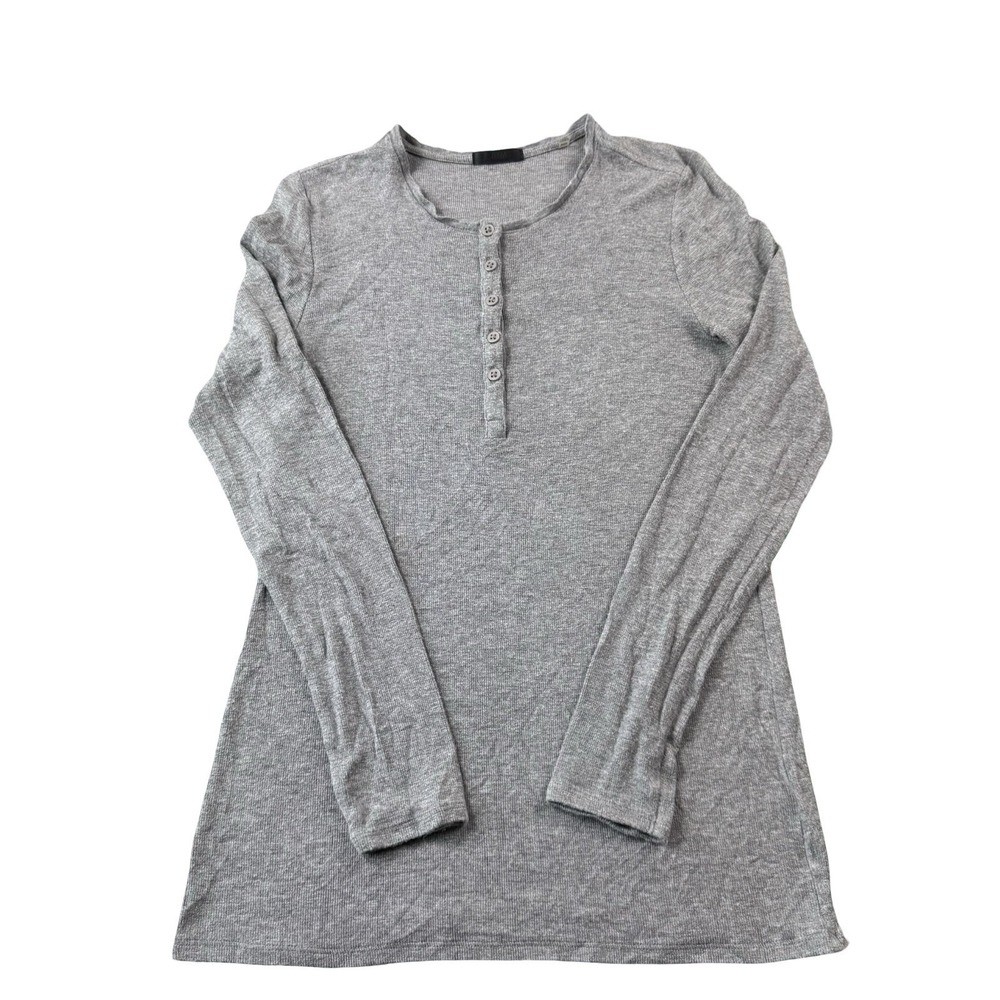ATM Anthony Thomas Melillo Gray Stretch Womens Long Sleeve Henley Size M
